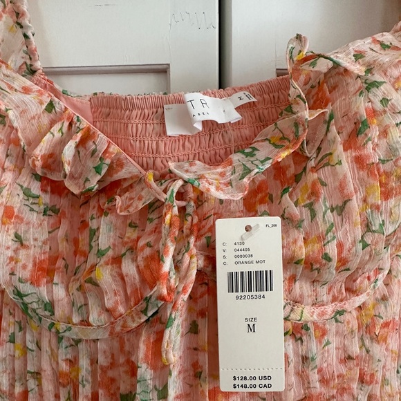 Floral Ruffle Blouse - Pink and Orange - Picture 2 of 4